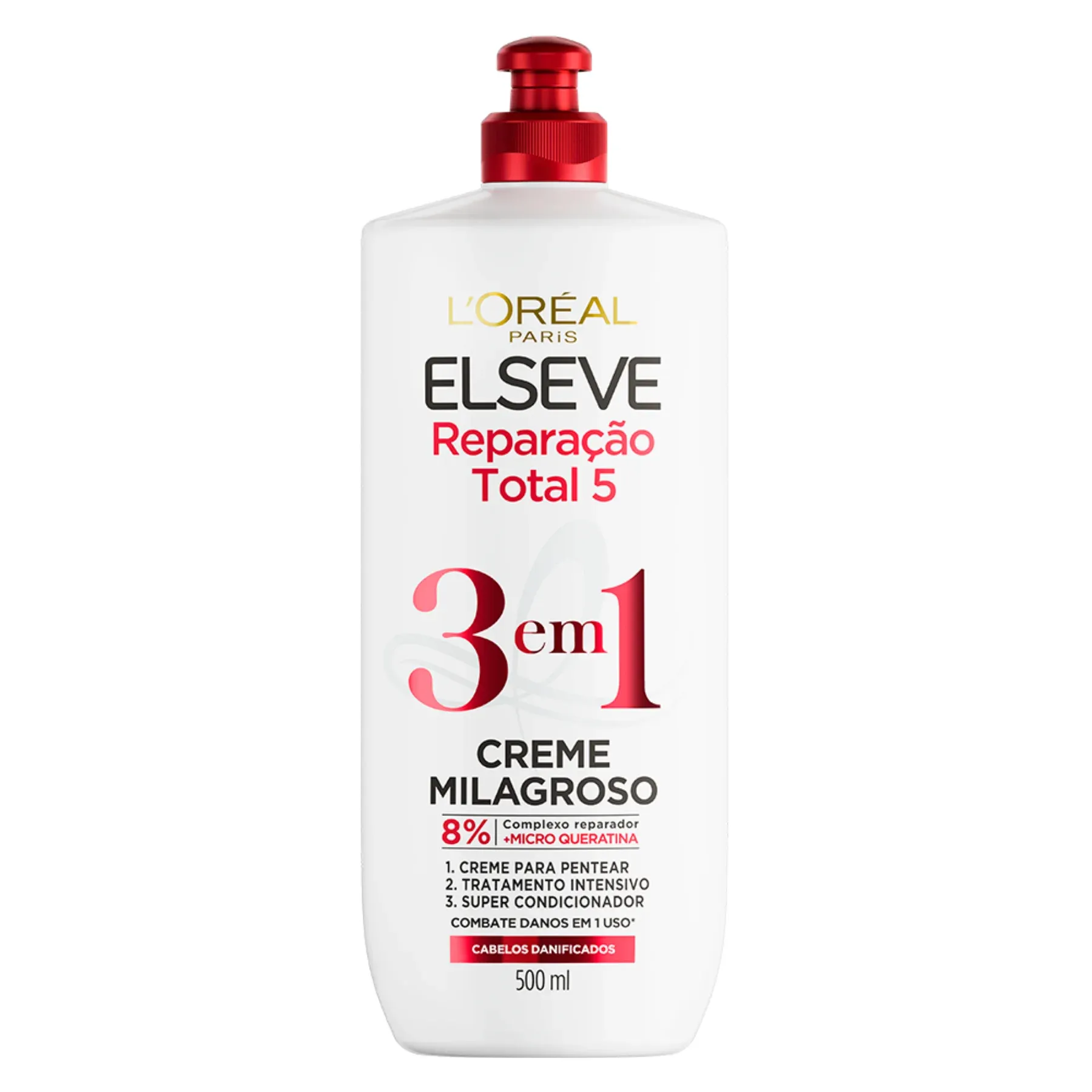 Creme Milagroso Elseve 3 Em 1 Reparação Total 5 500ml